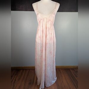 Vintage Pink Floral Maxi Slip Dress